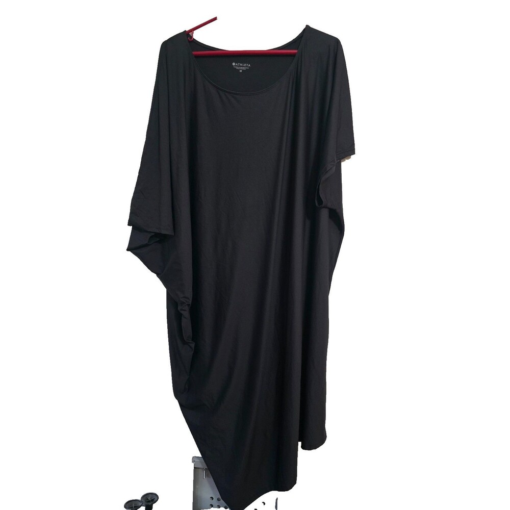 Athleta Black Sunlover Hilo UPF Asymmetrical Dress Size 1X